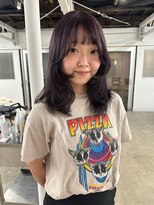 パーク(PARK)&nbsp;ミディアムレイヤー ラベンダーグレージュ 顔周りレイヤー