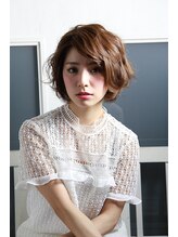 ヘアデザイン ラポール 茨木店(hair design Rapport) ラグジュアリーグレージュカラー小顔うざバング無造作ウェーブ
