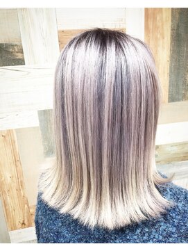 bleach color/white purple blond　