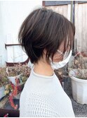 30代40代50代ミセスショートボブ白髪ぼかしハイライト