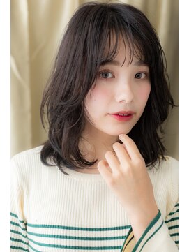 カバーヘア ブリス 大宮西口(COVER HAIR bliss) 美髪アッシュブラックくせ毛風くびれヘア小顔こなれミディY大宮