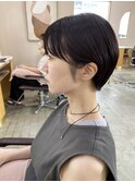 耳掛けショート×ラベンダーピンク