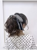 お気に入りスカーフでポニーアレンジ♪