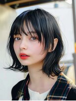 レヴ 草加店(LEV.)&nbsp;イメチェン　外ハネ　ボブ　美髪　ワイドバング　ブルーブラック