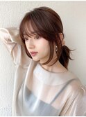 後れ毛が可愛い顔周りレイヤー/ナチュラルアッシュ/顔周り