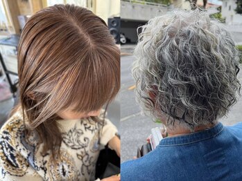 jinaluseana hair and head SPA【ジナルシナ ヘア アンド ヘッドスパ】の写真/〈30代女性~〉白髪を活かすデザインで伸びても気にならない毎日へ。頭皮に優しく、染める頻度も抑える◎