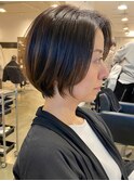 横浜西口白髪染めレイヤーボブベージュアッシュグレージュカラー