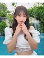 カシュカシュ 表参道(cache cache)&nbsp;アイドルのような可愛さ☆オリーブグレージュシースルーぱっつん