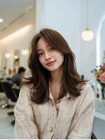 ラファンジュ ヘアー(Rohange hair)&nbsp;ダークアッシュブラウン/韓国巻き/ハッシュレイヤーカット