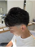 メンズ/波巻きツイストスパイラル/リバースセンターパート /守谷