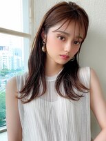 アフロート ディル(AFLOAT D'L)&nbsp;大人可愛い薄めバングふんわりカールショコラアッシュ小顔カット