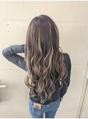 #プルエクステ#バレイヤージュ#ハイライト#グレージュ