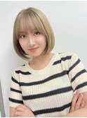 【長谷川】ブロンドベージュショートヘア