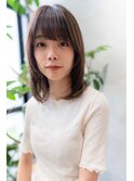大人かわいい前髪セシルカットココアブラウンフリンジウェーブ