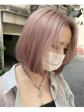 ヘアカロン(Hair CALON) ピンクベージュダブルカラーケアブリーチ髪質改善トリートメント