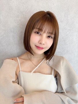 ハローバイシー 仙台(Hello by Sea) タッセルボブ小顔似合わせ前髪黒髪ネビージュワンレンボブルフ