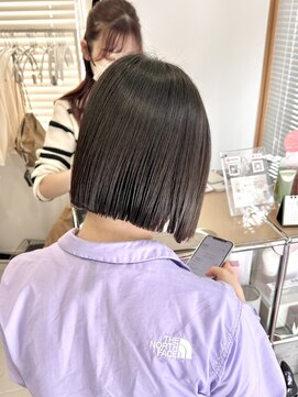 ネオリーブウリ 二子玉川店(Neolive uri) ホワイトグレージュミニウルフデジタルパーマチェリーブラウン