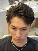 フェザーパーマ/ツーブロ/アップバング/ショートパーマ／20代