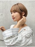 大人可愛い明るめ耳掛けショート20代30代原宿