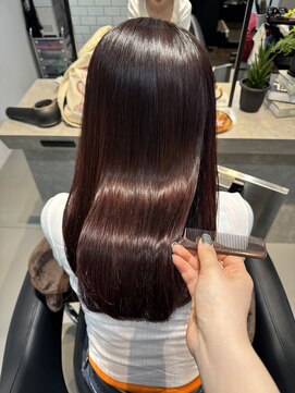 テンペランス(Temperance.) 髪質改善縮毛×ワインレッドカラー