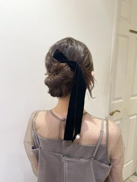 フーバイケンジ(fuu + KENJE) 【misa】カチモリ/結婚式ヘアアレンジ/ベロアリボン