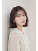 ミディアム×外ハネくびれボブ20代30代40代50代丸顔面長池袋