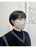 ショートボブ×ワイドバング