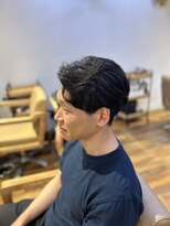 ロレ バトヘアー 下北沢(lore bat.hair) ビジネスマンにおすすめ！ワンカールパーマ前髪かき上げスタイル