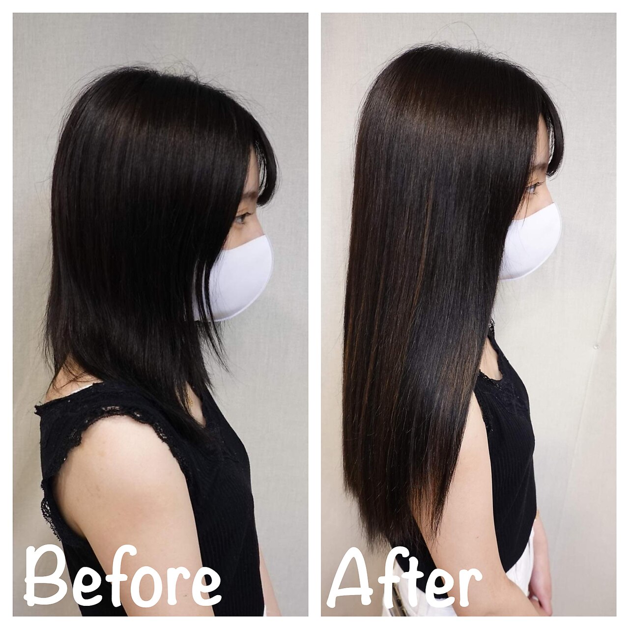 伸ばしかけのボブにエクステ：L194751310｜エクステ美容室 セクション