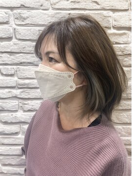 ソワン ドゥ ブレス 立花店(soin de brace) インナーカラー×オリーブグレー/小顔/似合わせカット【高嶋仰】
