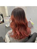 オレンジベージュ×グラデーション