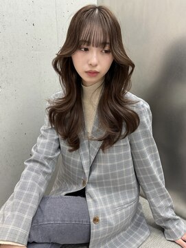 レイヤーカット/ブリーチなしカラー/ココアブラウン