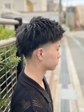 刈部倶楽舞 フェード/ツーブロック/アップバンク/黒髪/メンズ