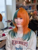 トーキョー オタクヘアー(TOKYO OTAKU HAIR) あくねこ テディ/推しカラー/レイヤー/オレンジ/ミントグリーン