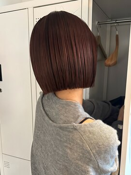 ラフ 立川(Laff) 大人ボブ 切りっぱなしボブ 暖色カラー 縮毛矯正 髪質改善
