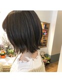 大人可愛い20代30代40代切りっぱなしボブのブルージュカラー☆