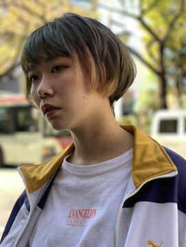 コマ(coma) 【coma中野】多色パネルカラー_ショートボブ