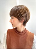 【表参道sheta】ネビージュアッシュカラー小顔マッシュショート