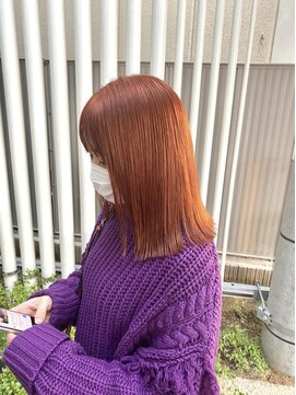 ボン マール ヘアー(Bon Male hair) 【 オレンジ×切りっぱなし 】