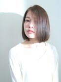 大人可愛い20代30代40代前下がりショートボブ丸みショート◎