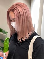 ベレーザ 渋谷(BELEZA)&nbsp;ba540_ベビーバングニュアンスカラーボブルフミルクティーピンク