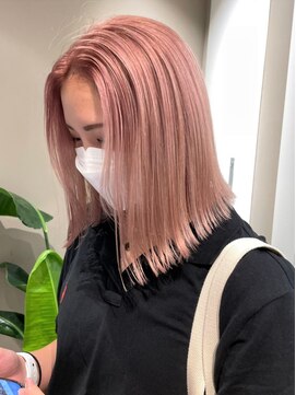 ベレーザ 渋谷(BELEZA) ba540_ベビーバングニュアンスカラーボブルフミルクティーピンク