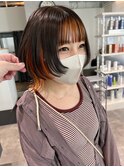 CAF松本【オレンジインナーカラー×ウルフカット】