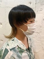 エム(EM) 韓国風レイヤーカット海月ウルフカット前髪カットインナーカラー