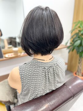 ランプ(Lamp) 【白髪染め可】ボブショート ビフォアー&アフター/白髪ぼかし