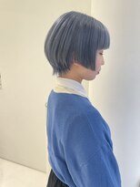 ハイブ 金沢(Hive)&nbsp;ハイトーンブリーチペールブルーシルバーマッシュショートウルフ