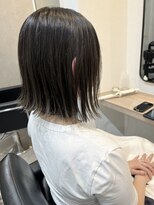 フルール(Fleur)&nbsp;恵比寿 前下がりボブ グレージュ 切りっぱなしボブ 韓国