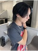 メンズカット　センターパートウルフカット　髪質改善ストレート