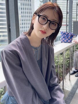 ロンドローズ 名古屋(Lond damaskRose) ブリーチ 学割 オリーブベージュ レイヤーカット リタッチ102