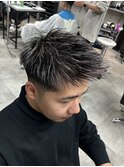 ホワイトメッシュパーマ/メンズ/刈り上げ/眉毛/ツイスト